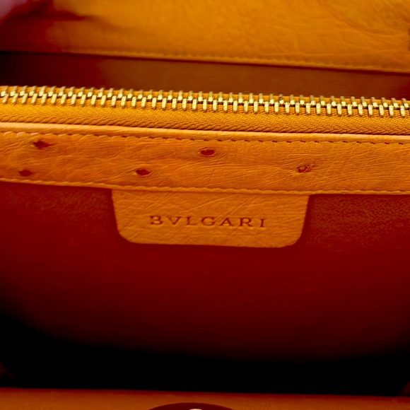 BVLGARI Ostrich Skin Crossbody Purse with Top Handle Vintage ONE OF A KIND - Picture 7 of 9
